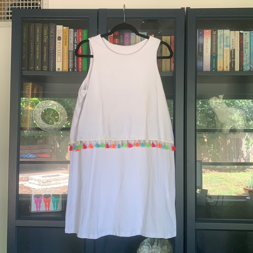 White Fiesta Tassel Dress